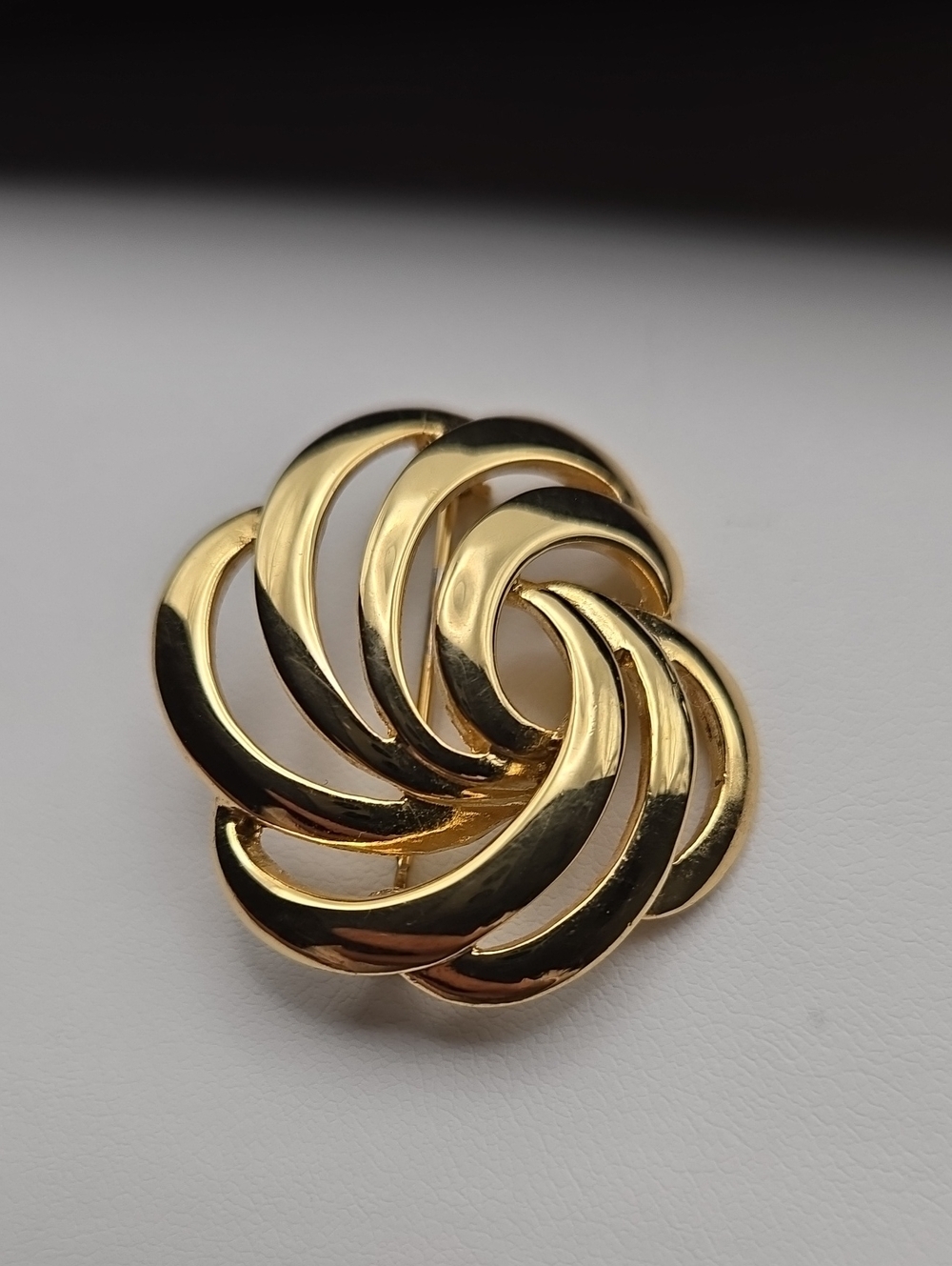 Napier Gold Swirl Knot Brooch - Picture 3 of 10